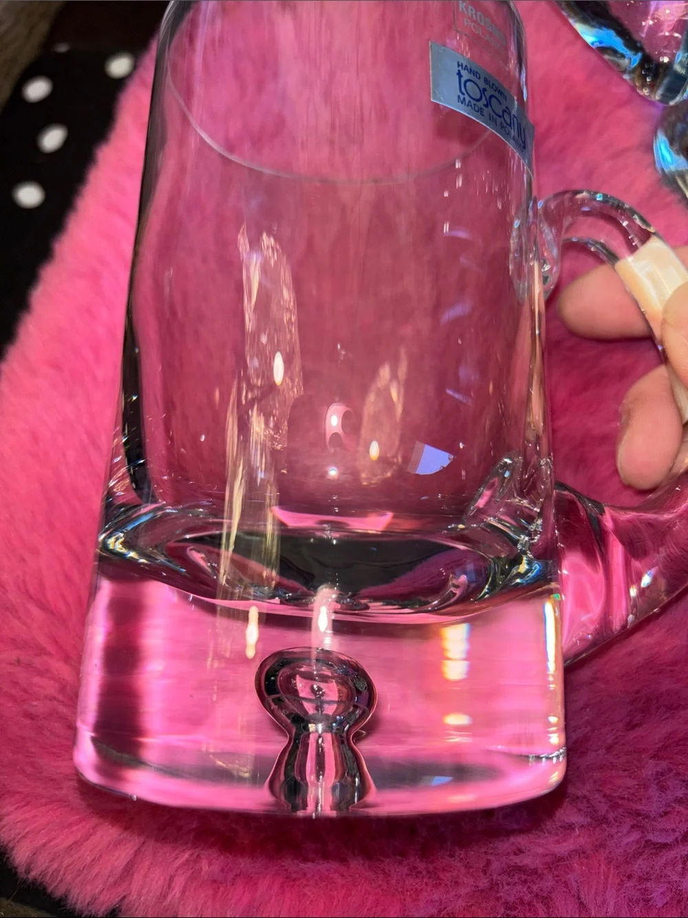 NWT VINTAGE Krosno DIRECTION Bubble Heavy Beer Mug 5 5/8